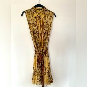 Vintage Roberto Cavalli animal print shirt dress silk size 42